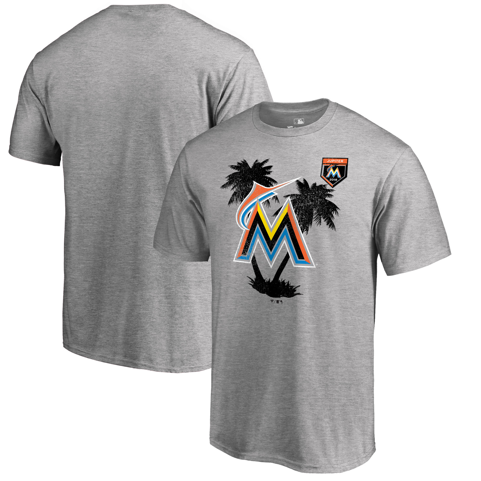 Men's Miami Marlins Fanatics Branded 2018 MLB Spring Training Vintage T-Shirt – Heather Gray